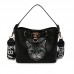 Embroidered Cat Head  Square Pack Shoulder Bag Crossbody Package Clutch Women Designer Wallet Handbags Bolsos Mujer