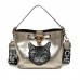 Embroidered Cat Head  Square Pack Shoulder Bag Crossbody Package Clutch Women Designer Wallet Handbags Bolsos Mujer
