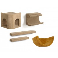 Kitty Corner Hideaway + Cradle + 2 Ramps + Wall Cup Cat Wall Climbing Package