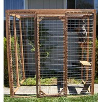 Outdoor Redwood Cat Enclosure - Standard Wire