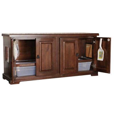 Style F2T Tall Double Cat Pan Litterbox Cabinet