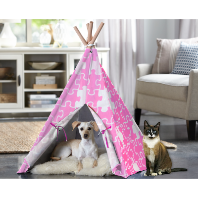 Cat TeePee - Pink Puzzle