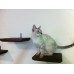 Stained Wooden Cat Wall Shelf