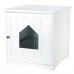 Wooden Cat Toilet Litterbox Cabinet - White