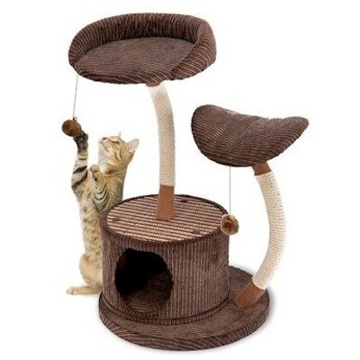 Two Level Lounge Cat Activity Center with Retreat Hide Away