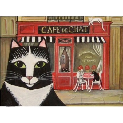 Cafe de Chat Paris Kitty Art Print