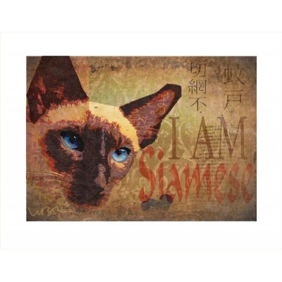 I am Siamese Cat Art Print