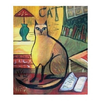 Literary Kitty Art Print