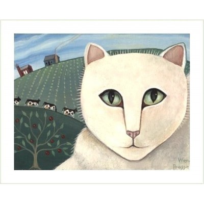 Whitey the Farm Cat Art Print